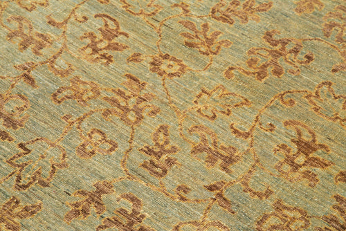 Tebriz Green Classic Cotton Wool Handmade Area Rug 3'11'' x 5'8''