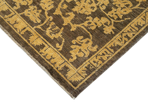Tebriz Brown Classic Cotton Wool Handmade Area Rug 7'9'' x 9'5''