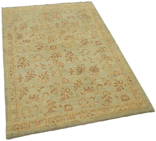 Tebriz Green Classic Cotton Wool Handmade Area Rug 3'10'' x 5'10''