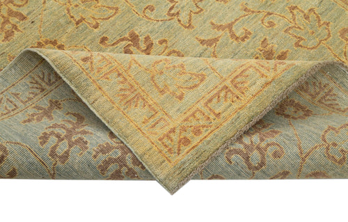 Tebriz Green Classic Cotton Wool Handmade Area Rug 3'10'' x 5'10''