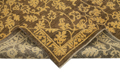 Tebriz Brown Classic Cotton Wool Handmade Area Rug 6'1'' x 8'6''
