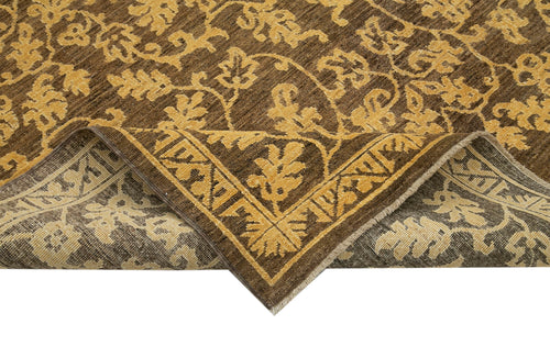 Tebriz Brown Classic Cotton Wool Handmade Area Rug 6'1'' x 8'6''