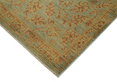 Tebriz Green Classic Cotton Wool Handmade Area Rug 2'11'' x 8'5''