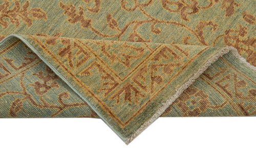 Tebriz Green Classic Cotton Wool Handmade Area Rug 2'11'' x 8'5''