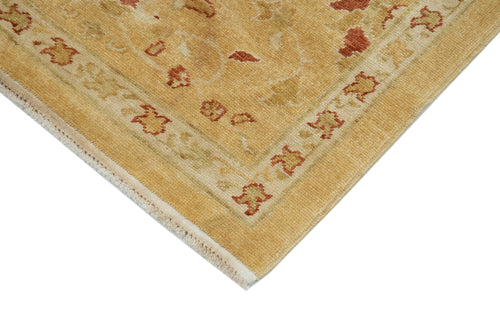 Tebriz Yellow Classic Cotton Wool Handmade Area Rug 2'9'' x 11'10''