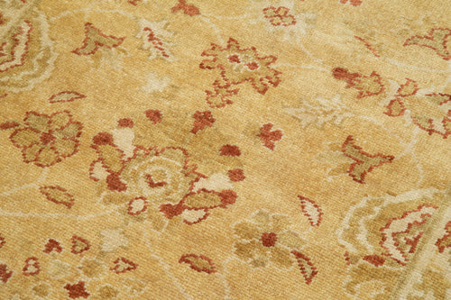 Tebriz Yellow Classic Cotton Wool Handmade Area Rug 2'9'' x 11'10''