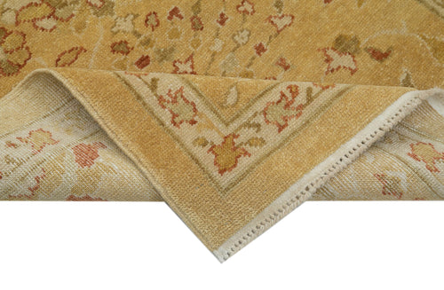 Tebriz Yellow Classic Cotton Wool Handmade Area Rug 2'9'' x 11'10''