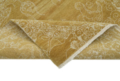 Tebriz Yellow Classic Cotton Wool Handmade Area Rug 3'0'' x 12'3''