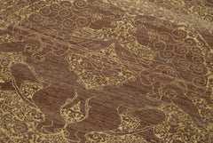 Tebriz Brown Classic Cotton Wool Handmade Area Rug 2'11'' x 11'11''