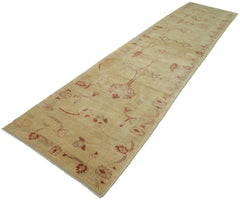 Tebriz Yellow Classic Cotton Wool Handmade Area Rug 3'1'' x 14'6''