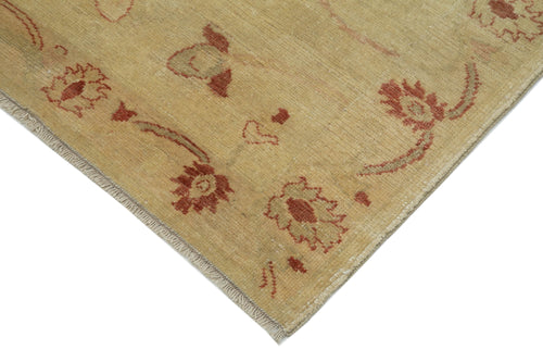 Tebriz Yellow Classic Cotton Wool Handmade Area Rug 3'1'' x 14'6''