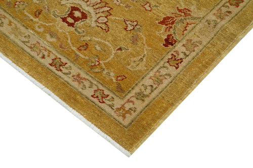 Tebriz Yellow Classic Cotton Wool Handmade Area Rug 2'10'' x 11'3''