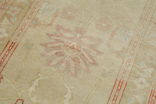 Tebriz Beige Classic Cotton Wool Handmade Area Rug 2'4'' x 13'9''