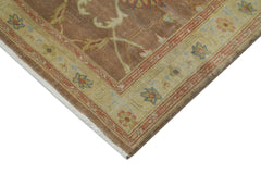 Tebriz Brown Classic Cotton Wool Handmade Area Rug 2'5'' x 10'2''