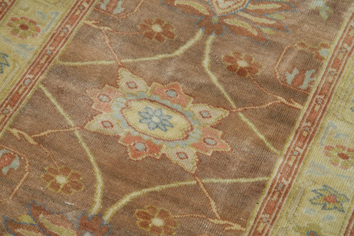 Tebriz Brown Classic Cotton Wool Handmade Area Rug 2'5'' x 10'2''