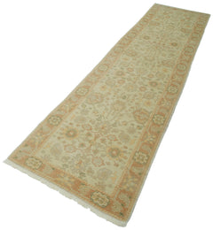 Tebriz Beige Classic Cotton Wool Handmade Area Rug 2'8'' x 11'10''
