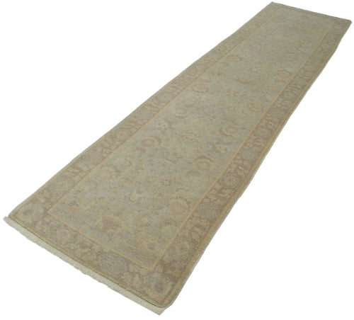 Tebriz Beige Classic Cotton Wool Handmade Area Rug 2'7'' x 11'9''