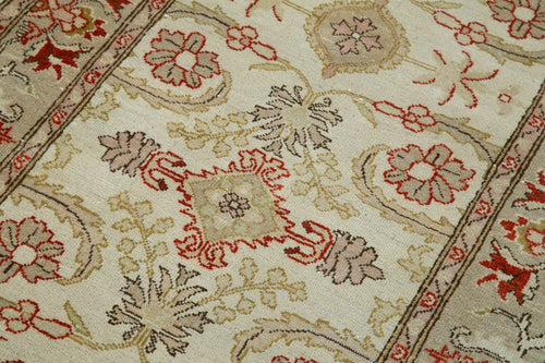 Tebriz Beige Classic Cotton Wool Handmade Area Rug 2'6'' x 9'9''