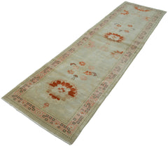 Tebriz Beige Classic Cotton Wool Handmade Area Rug 2'6'' x 10'3''