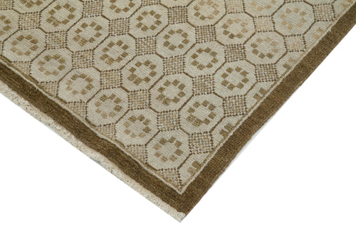 Tebriz Beige Classic Cotton Wool Handmade Area Rug 3'2'' x 10'2''