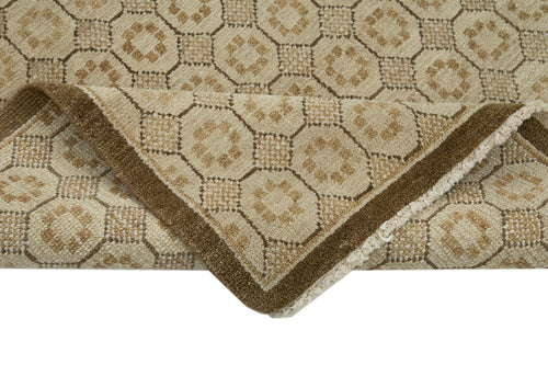 Tebriz Beige Classic Cotton Wool Handmade Area Rug 3'2'' x 10'2''