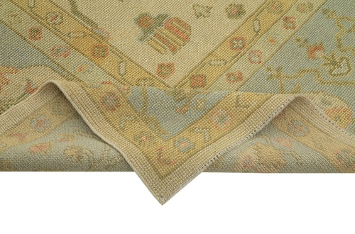 Handmade Area Rug - Classic Beige Vintage Turkish Carpet 8'6''x11'3'' Cotton Wool Blend