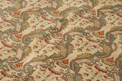 Tebriz Beige Classic Cotton Wool Handmade Area Rug 6'6'' x 9'1''