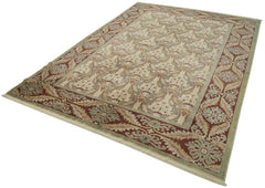 Tebriz Beige Classic Cotton Wool Handmade Area Rug 6'6'' x 9'6''