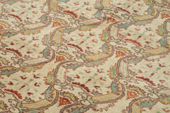 Tebriz Beige Classic Cotton Wool Handmade Area Rug 6'6'' x 9'6''