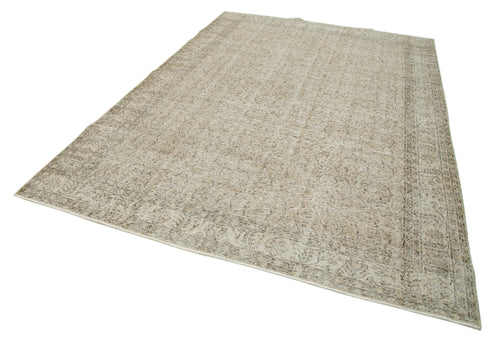 Vintage Beige Vintage Cotton Wool Handmade Area Rug 6'11'' x 10'2''
