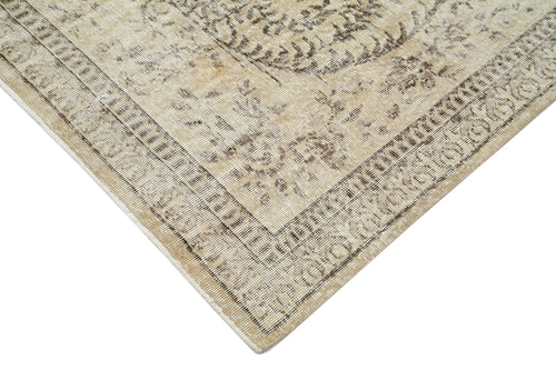 Vintage Beige Vintage Cotton Wool Handmade Area Rug 6'10'' x 10'5''