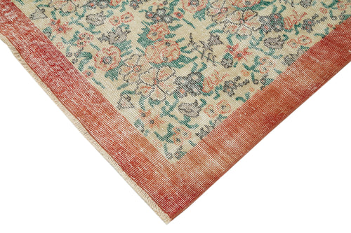 Vintage Beige Vintage Cotton Wool Handmade Area Rug 7'0'' x 10'2''