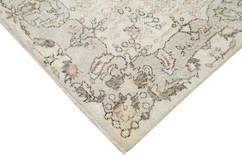 Vintage Beige Vintage Cotton Wool Handmade Area Rug 6'7'' x 10'10''