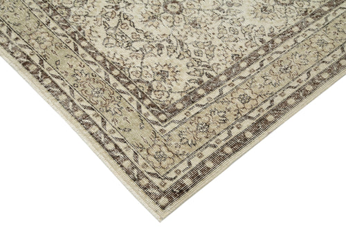 Vintage Beige Vintage Cotton Wool Handmade Area Rug 6'9'' x 10'2''