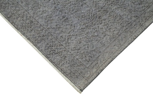 Overdyed Vintage Grey Vintage Cotton Wool Handmade Area Rug 3'3'' x 12'0''