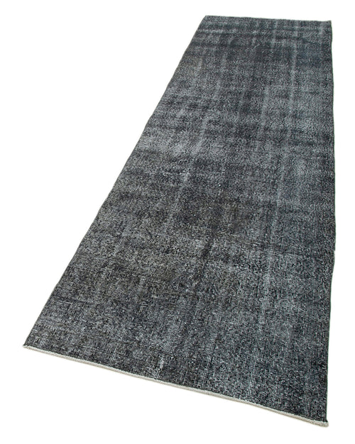 Overdyed Vintage Grey Vintage Cotton Wool Handmade Area Rug 2'11'' x 10'5''