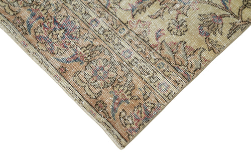 Overdyed Vintage Beige Vintage Cotton Wool Handmade Area Rug 3'0'' x 9'3''