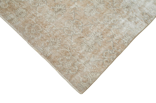 Overdyed Vintage Beige Vintage Cotton Wool Handmade Area Rug 3'0'' x 10'10''