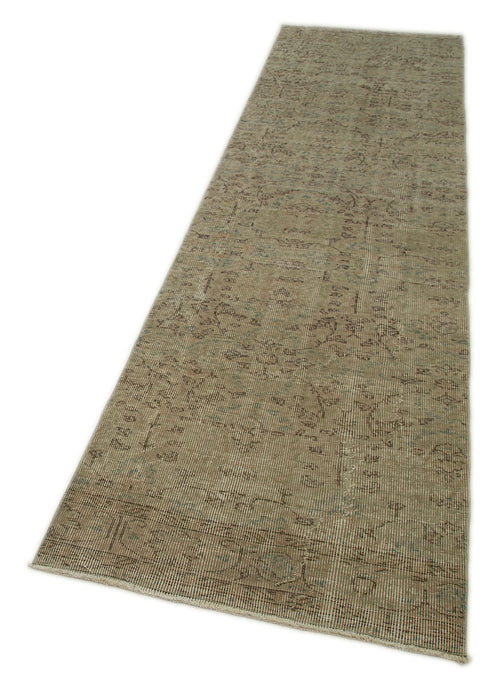 Handmade Area Rug – Overdyed Vintage Cotton Wool Turkish Hand Knotted Carpet 2'8''x10'5''