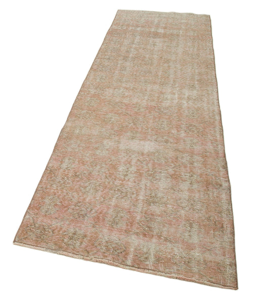 Overdyed Vintage Beige Vintage Cotton Wool Handmade Area Rug 3'0'' x 9'8''