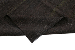 Striped Kilim Brown Striped Goat Hair Handmade Rug 5'3'' x 9'3''