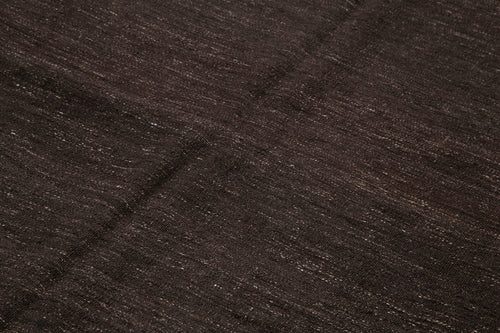 Striped Kilim Brown Striped Goat Hair Handmade Rug 5'4'' x 10'10''