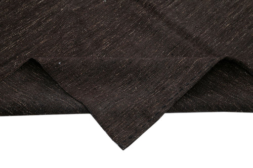 Striped Kilim Brown Striped Goat Hair Handmade Rug 5'4'' x 10'10''