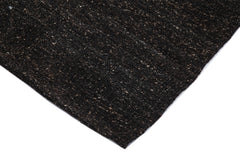 Striped Kilim Brown Striped Goat Hair Handmade Rug 5'2'' x 10'7''