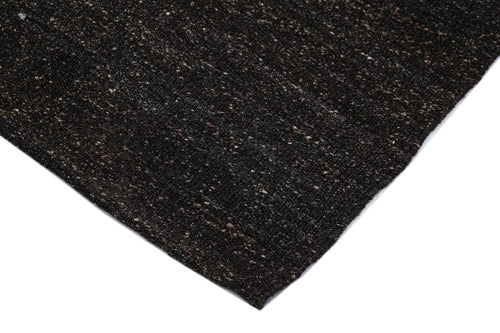 Striped Kilim Brown Striped Goat Hair Handmade Rug 5'2'' x 10'7''