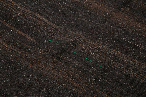 Striped Kilim Brown Striped Goat Hair Handmade Rug 5'0'' x 9'1''