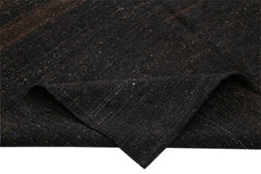 Striped Kilim Brown Striped Goat Hair Handmade Rug 5'0'' x 9'1''