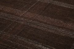 Striped Kilim Brown Striped Goat Hair Handmade Rug 5'8'' x 10'3''