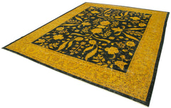 Tebriz Yellow Classic Cotton Wool Handmade Area Rug 9'5'' x 11'5''