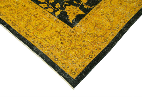 Tebriz Yellow Classic Cotton Wool Handmade Area Rug 9'5'' x 11'5''